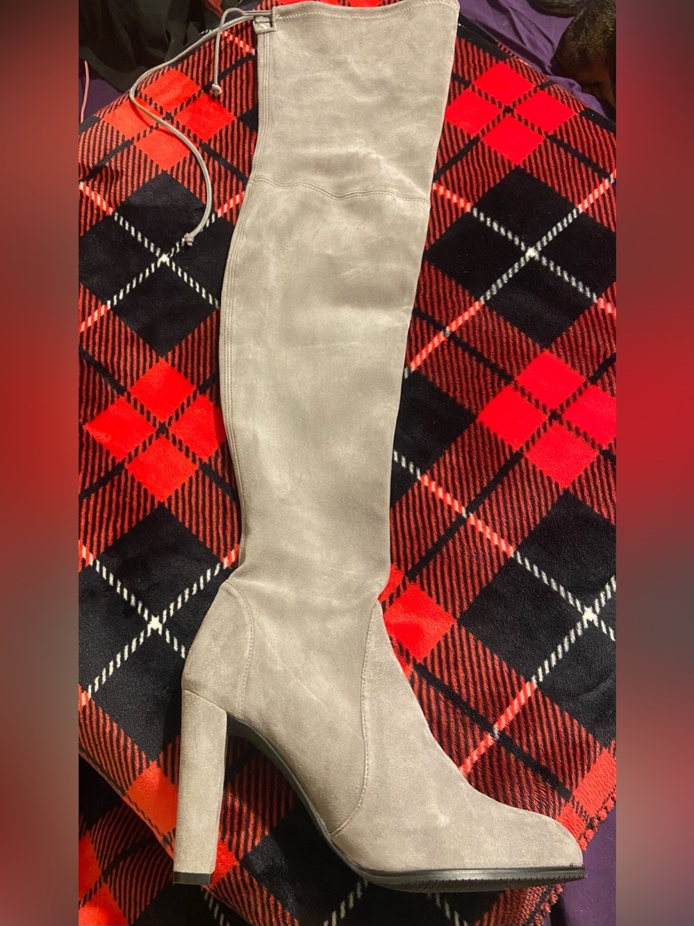 Stuart Weitzman-Over-the-Knee Suede Block Heel Boots - - Picture 3 of 5